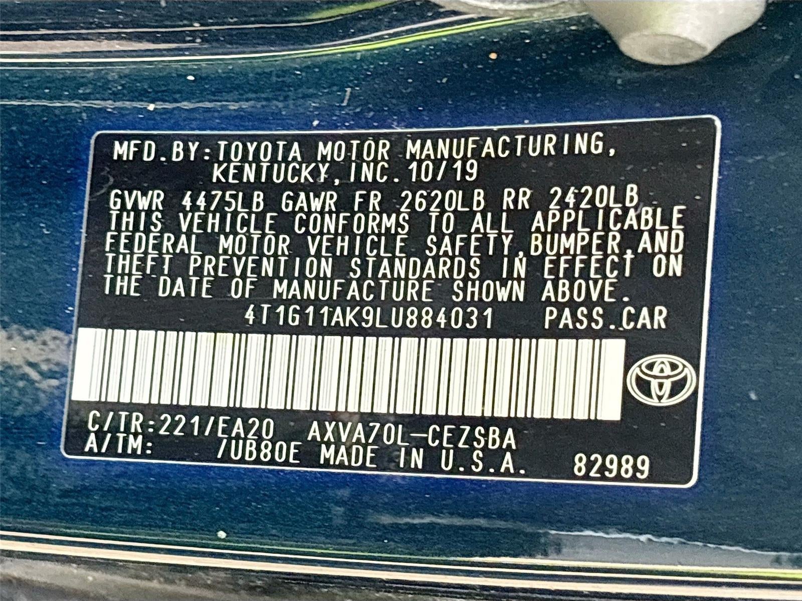 2020 Toyota Camry SE