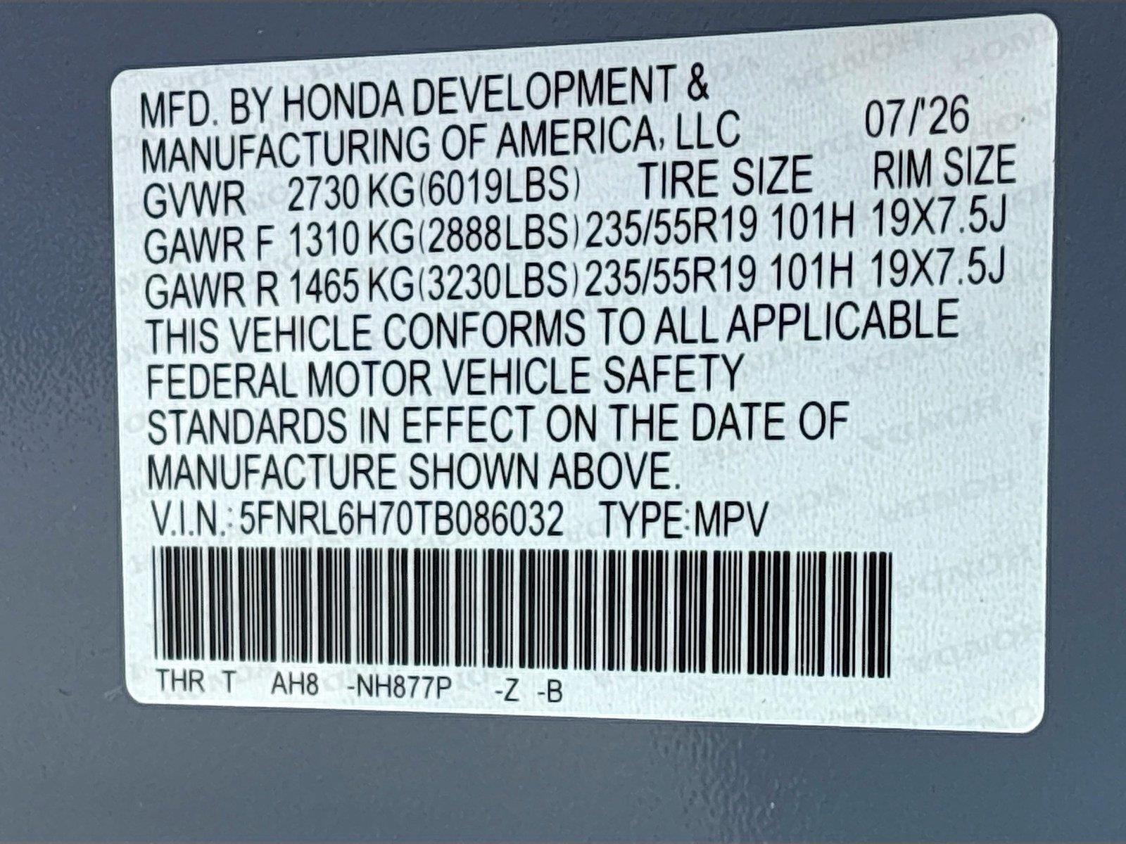 2026 Honda Odyssey Sport-L
