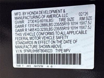 2026 Honda Odyssey Touring