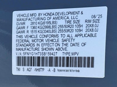 2025 Honda Pilot Touring+