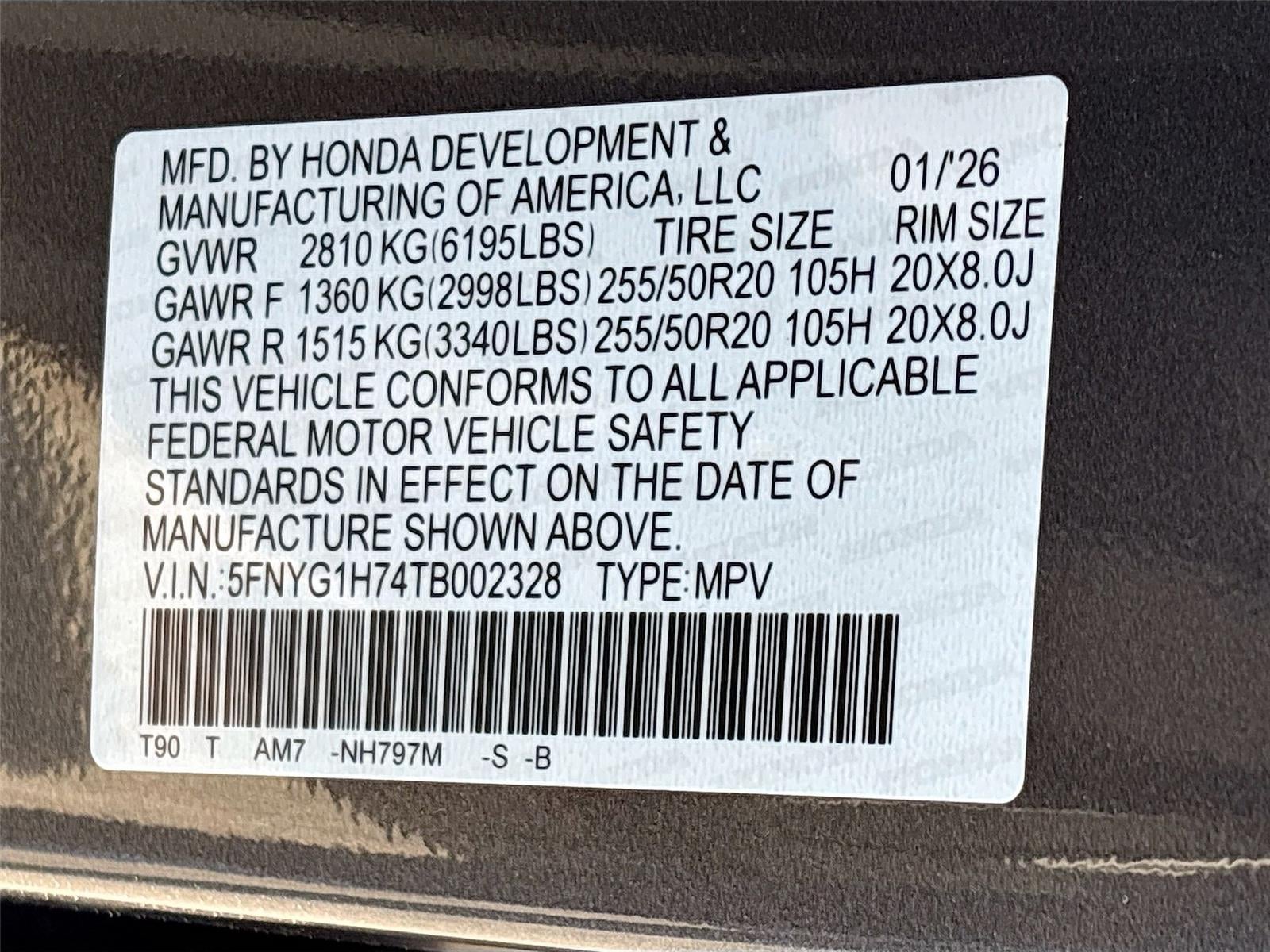 2026 Honda Pilot Touring