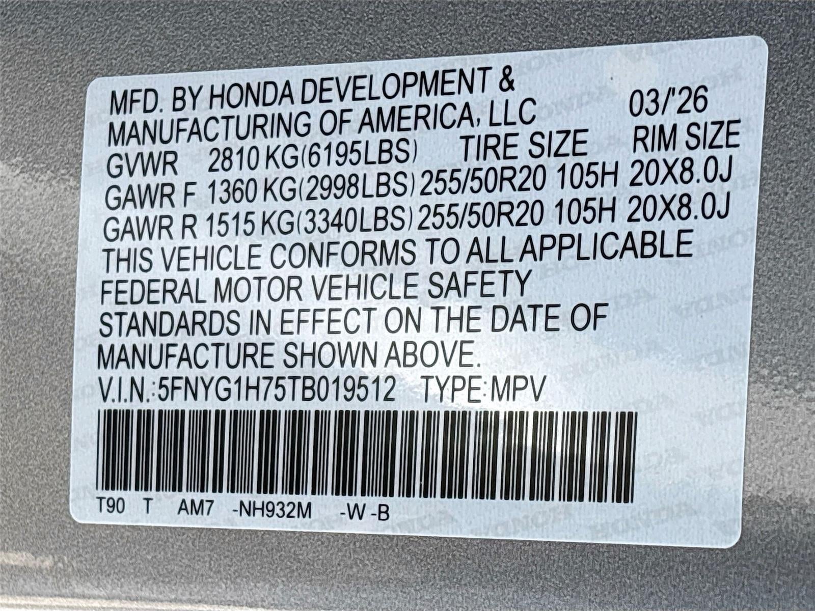 2026 Honda Pilot Touring