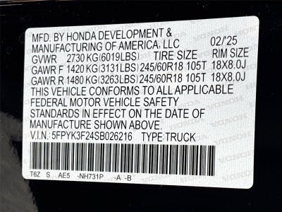 2025 Honda Ridgeline Sport+