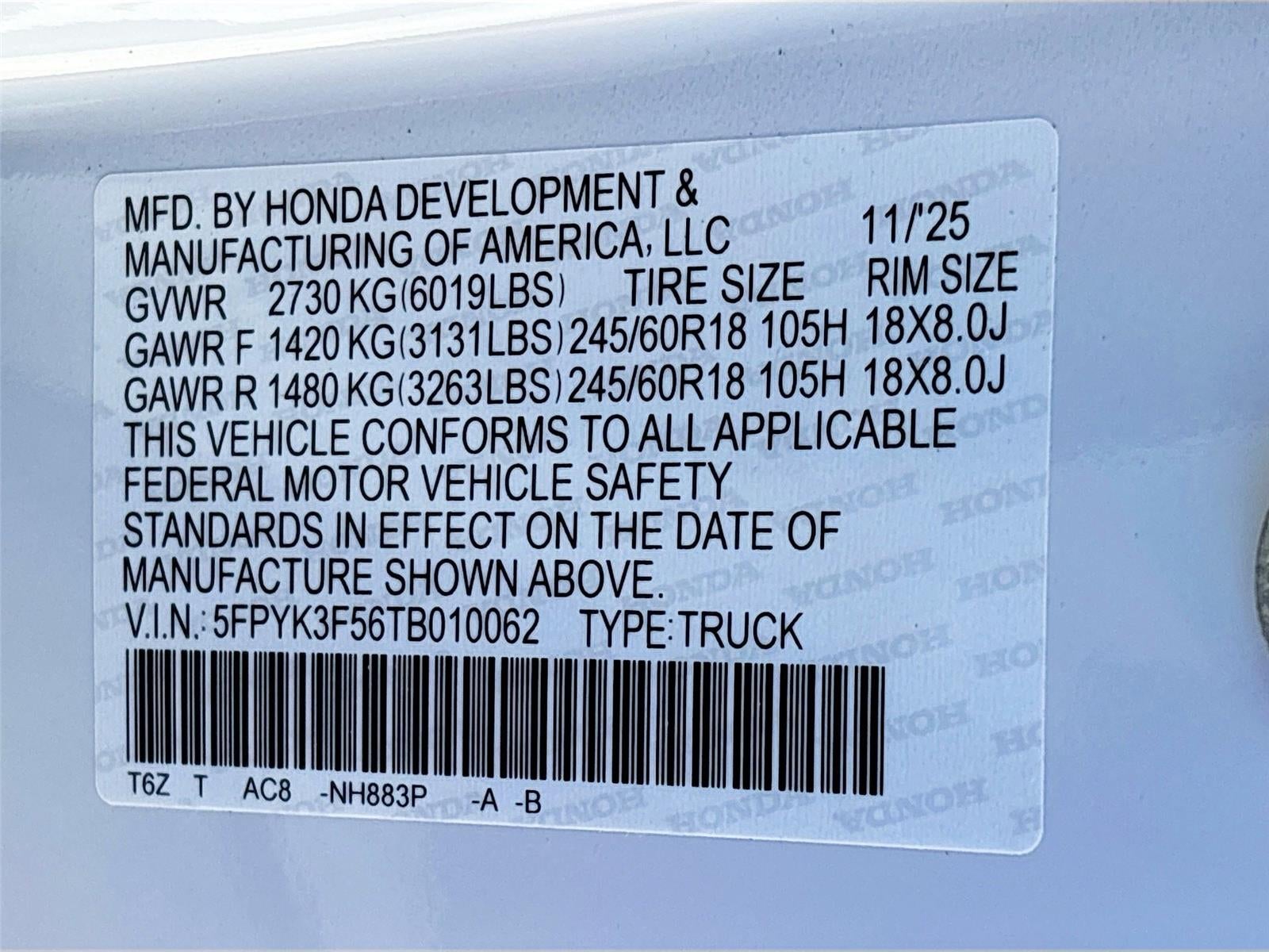 2026 Honda Ridgeline RTL