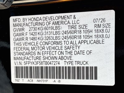 2026 Honda Ridgeline RTL