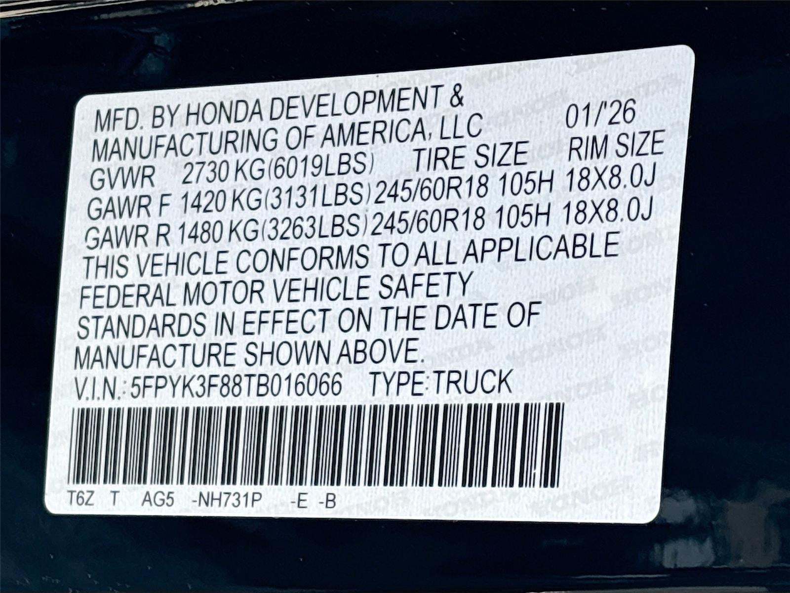 2026 Honda Ridgeline Black Edition