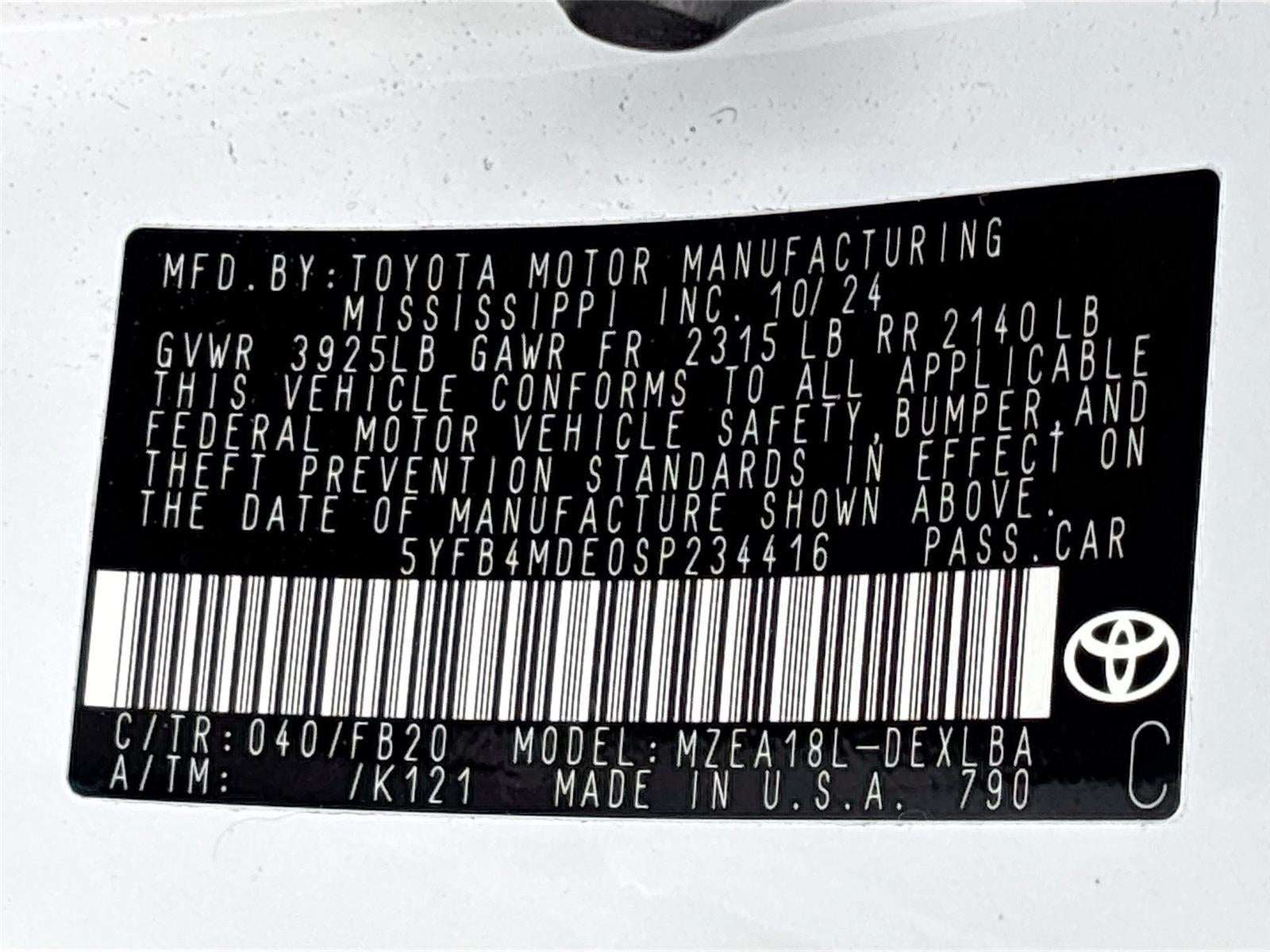 2025 Toyota COROLLA LE LE