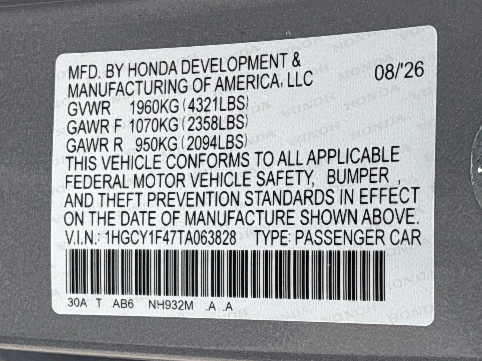 2026 Honda Accord Sedan SE