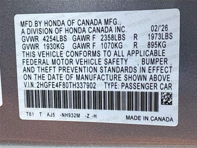 2026 Honda Civic Sedan Hybrid Sport Touring