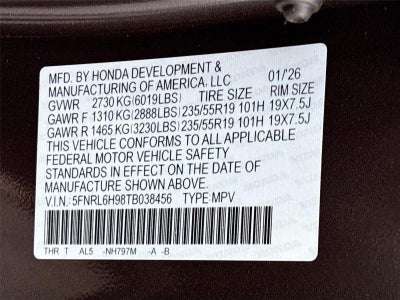 2026 Honda ODYSSEY ELITE Elite