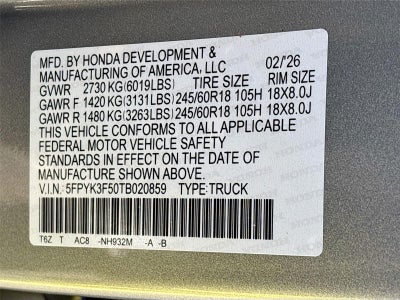 2026 Honda RIDGELINE RTL RTL