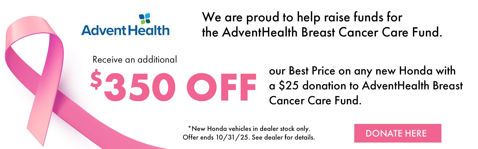 Pink Out and recieve $350 off with donation of $25 or more