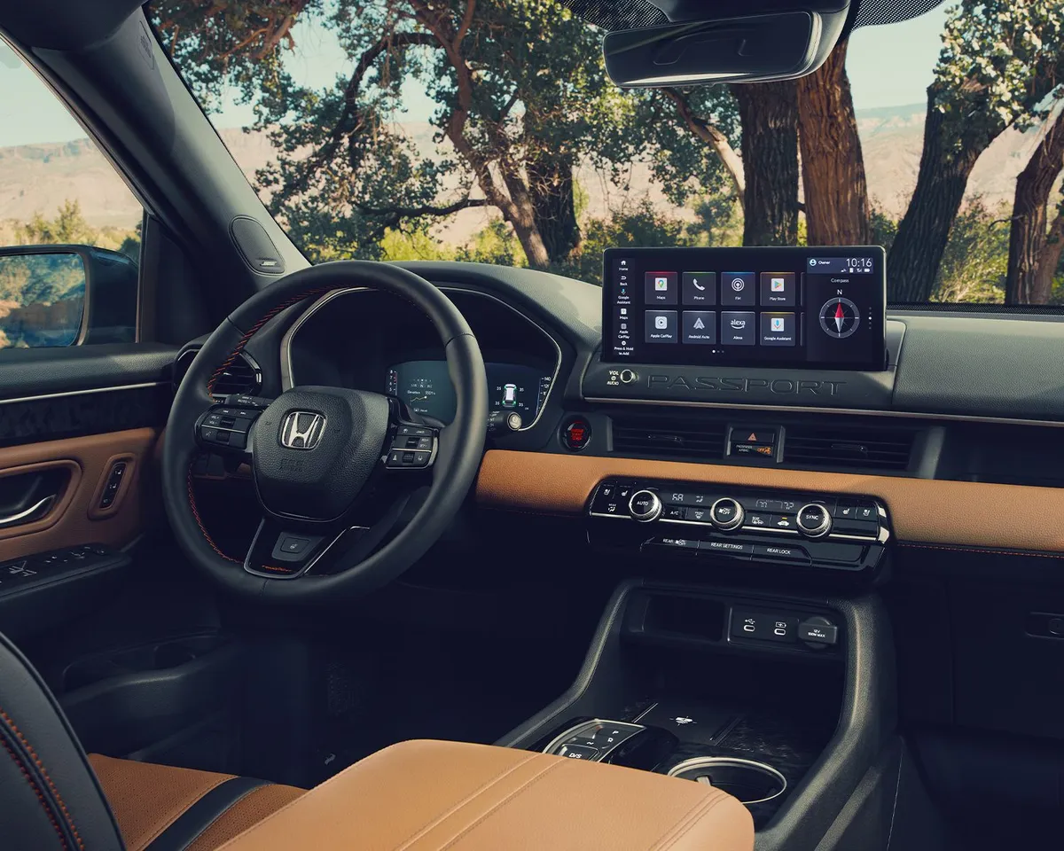 Interior dashboard shot of the 2026 Honda Passport.