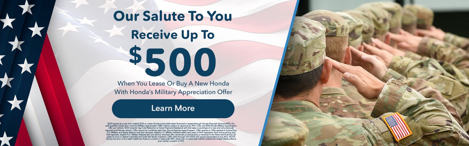 $500 off Military & First Responders