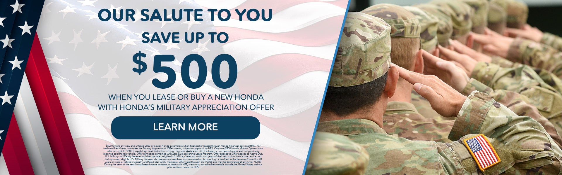 $500 off Military & First Responders